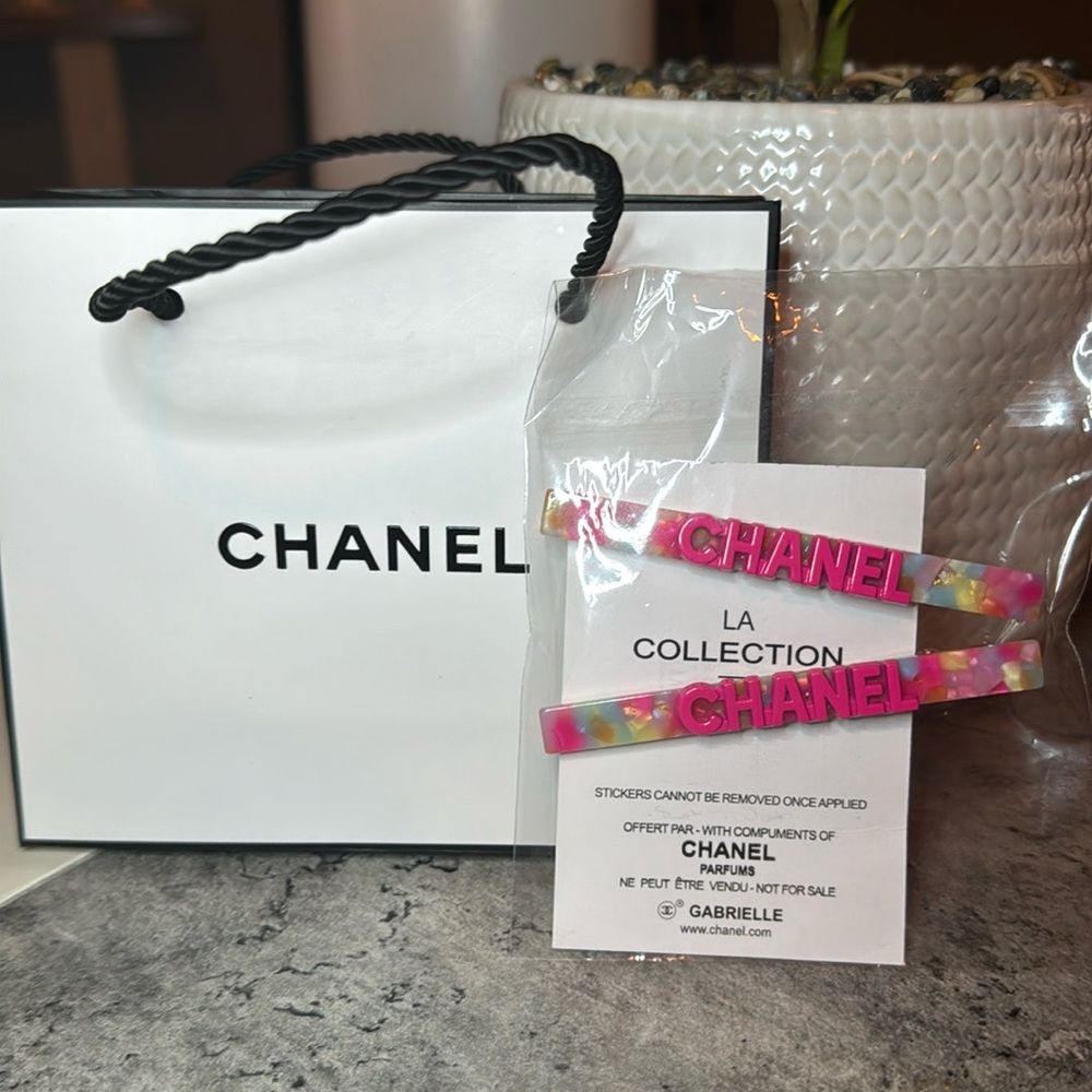 Brand New Chanel Hair Clips with Chanel Bag